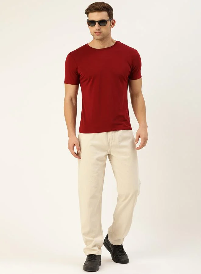 Take Two Off White Men Pure Cotton Mid-Rise Straight Fit Jeans for Men | Best Price UAE